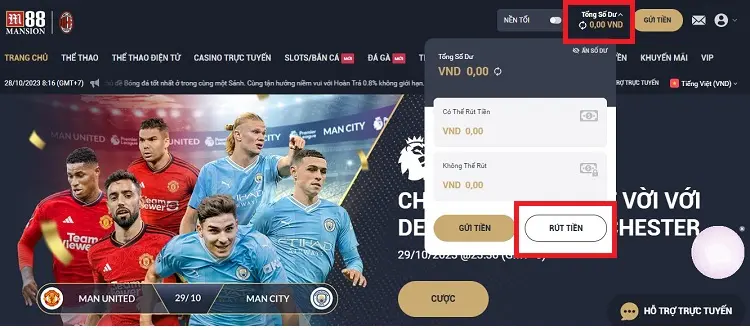 Bước 1 hướng dẫn rút tiền PG88