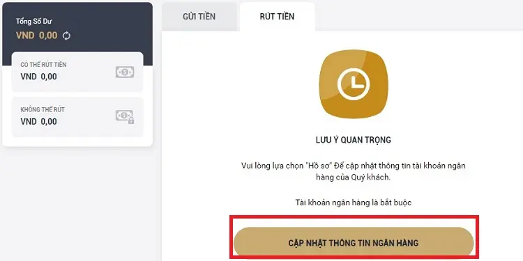 Bước 2 hướng dẫn rút tiền PG88